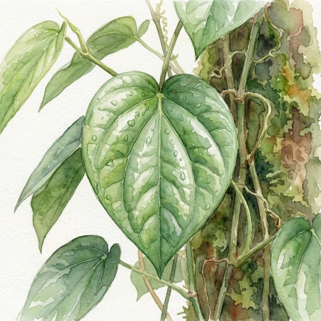 Betel leaf paan (Piper betle) aromatic medicinal vine at Save Farm Dahanu