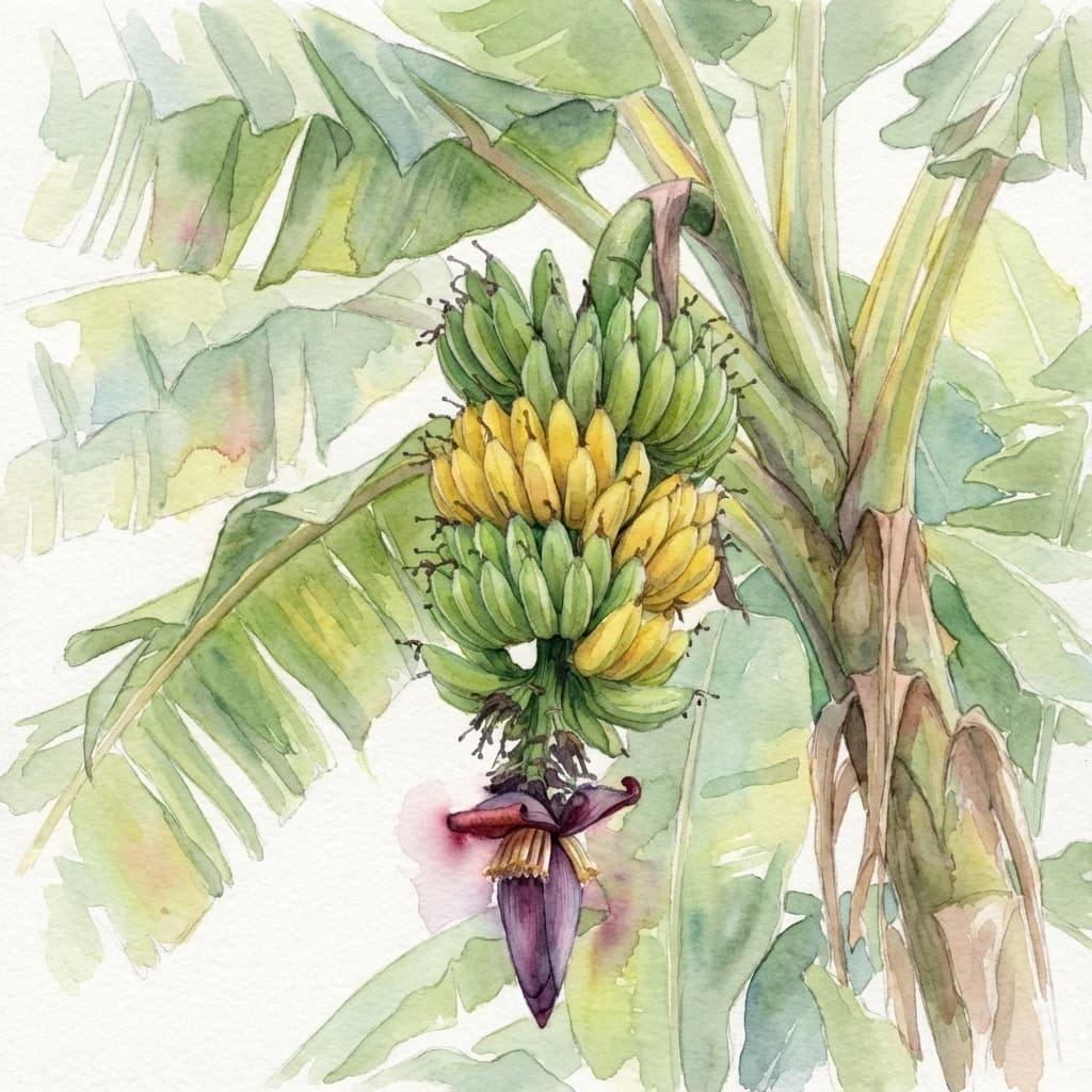 Banana plant (Musa sp.) tropical fruit growing at Save Farm orchard Dahanu