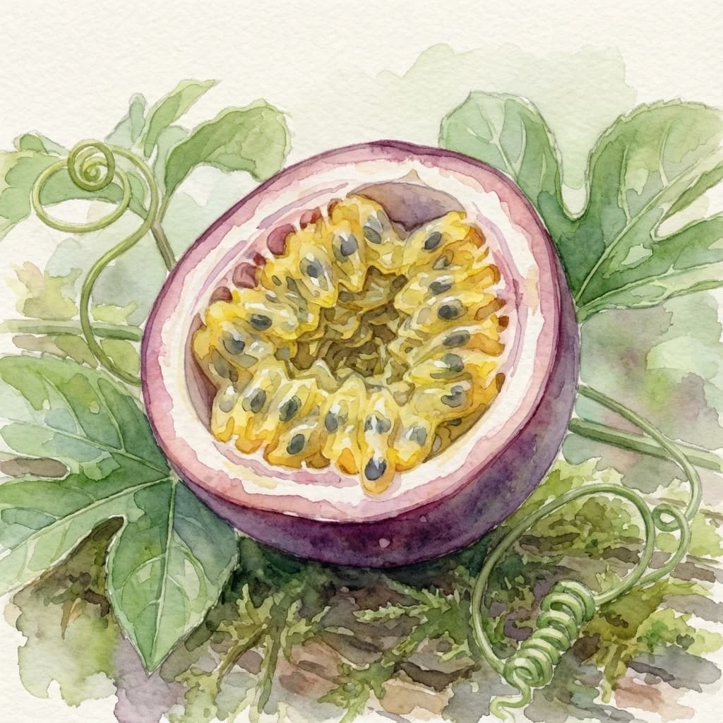 Passion fruit krishna phal (Passiflora edulis) exotic fruit at Save Farm Dahanu